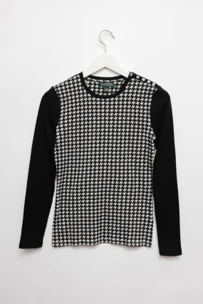 0040_RALPH LAUREN HOUNDSTOOTH COTTON SWEATER