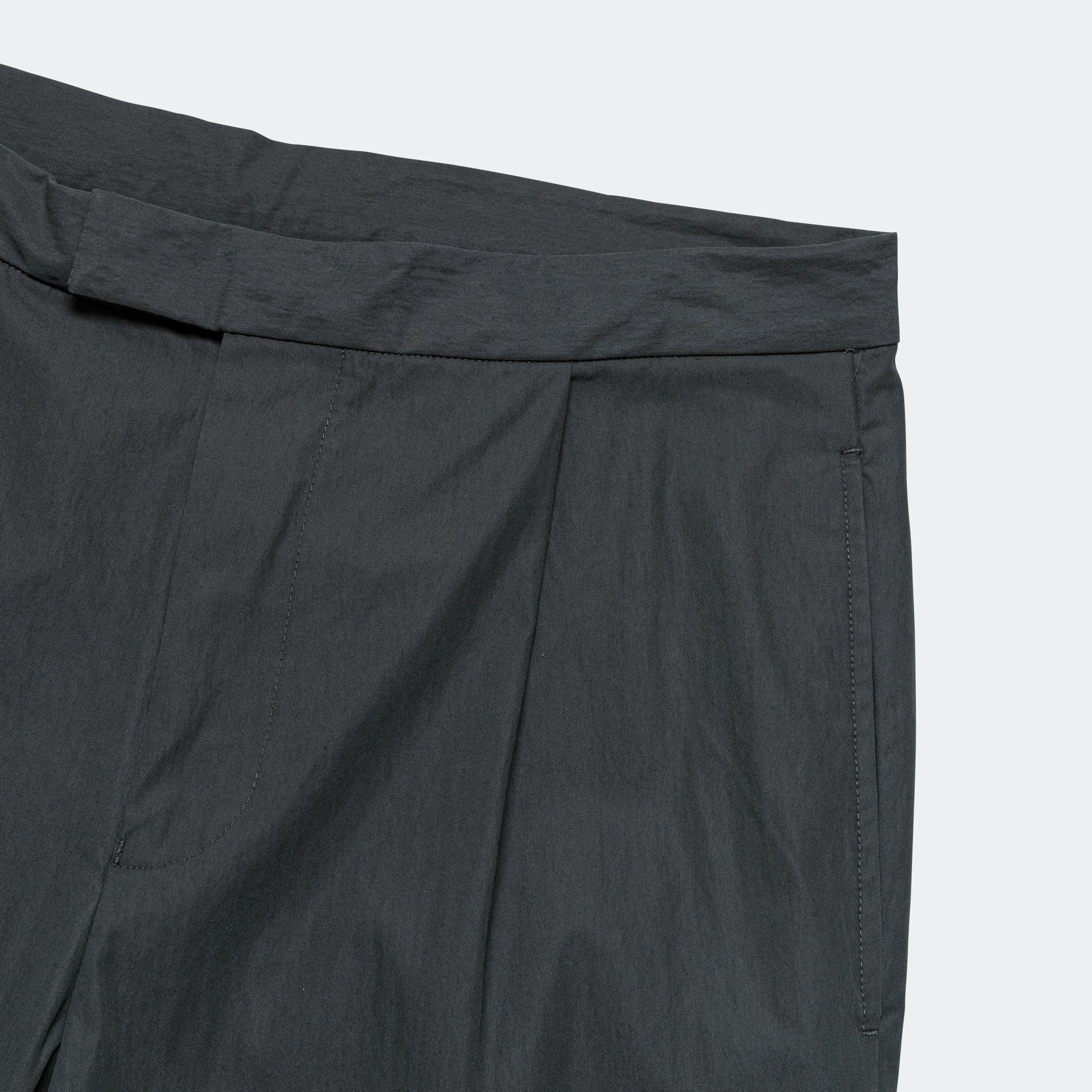 1 Pleat Travel Comfort Cloth Pants - Charcoal Grey