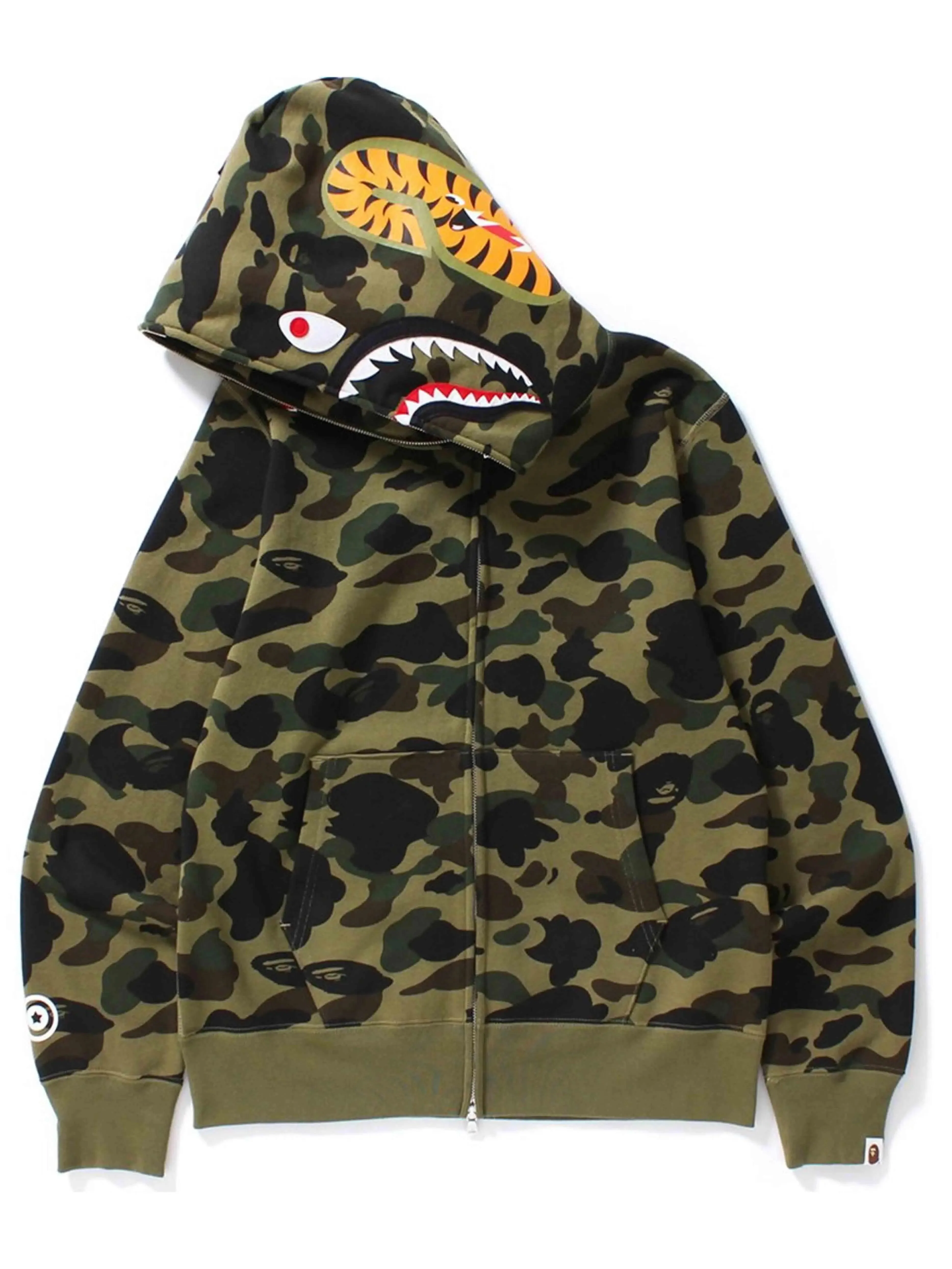 A Bathing Ape 1st Camo Shark Full Zip Hoodie Green (FW18)