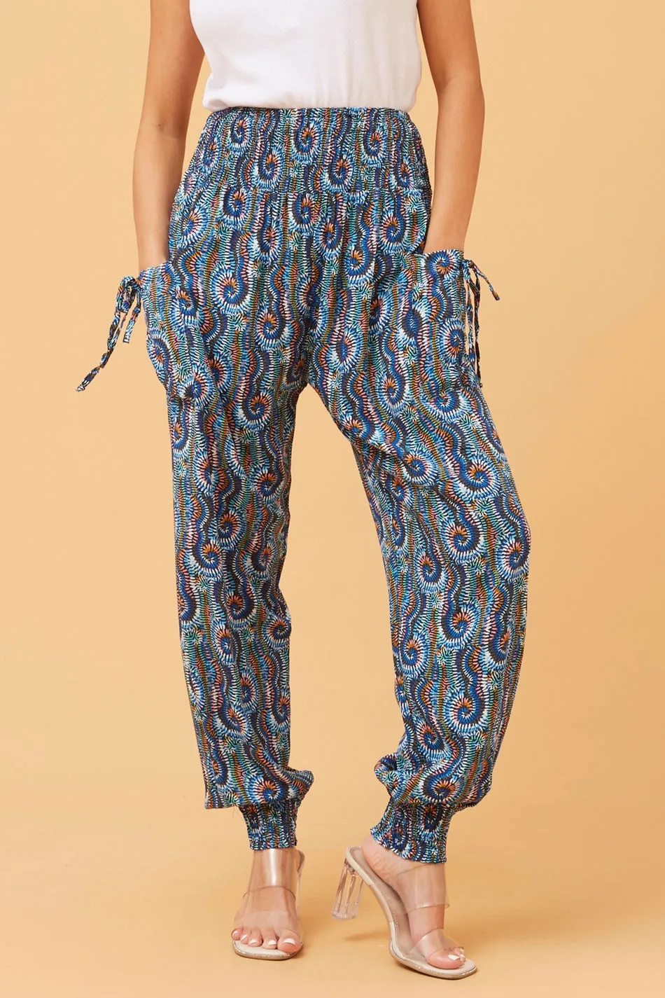 ABSTRACT PRINT HAREM PANTS