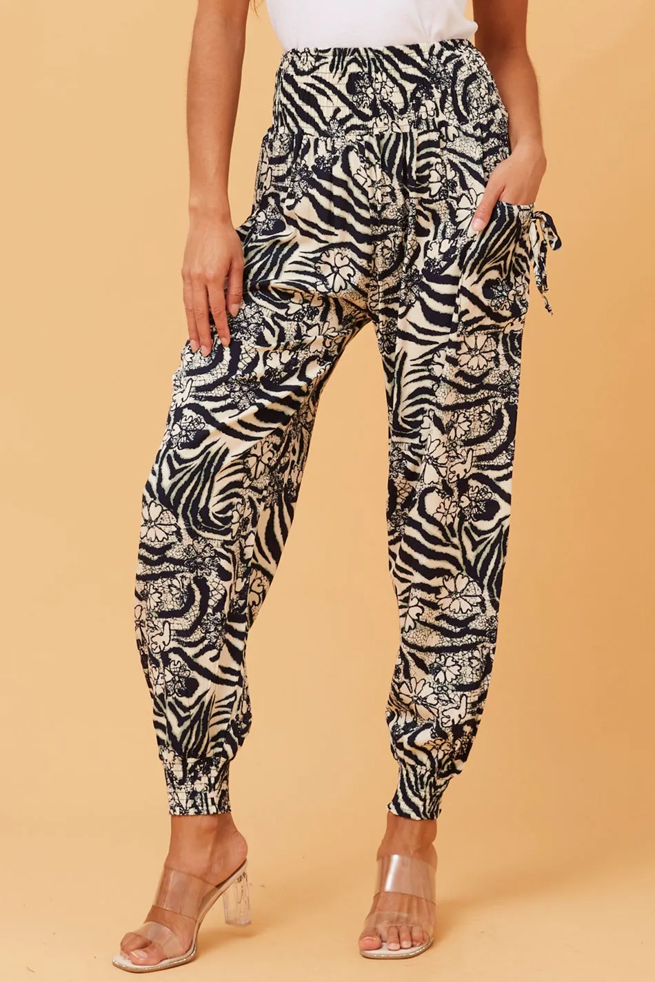 ABSTRACT PRINT HAREM PANTS