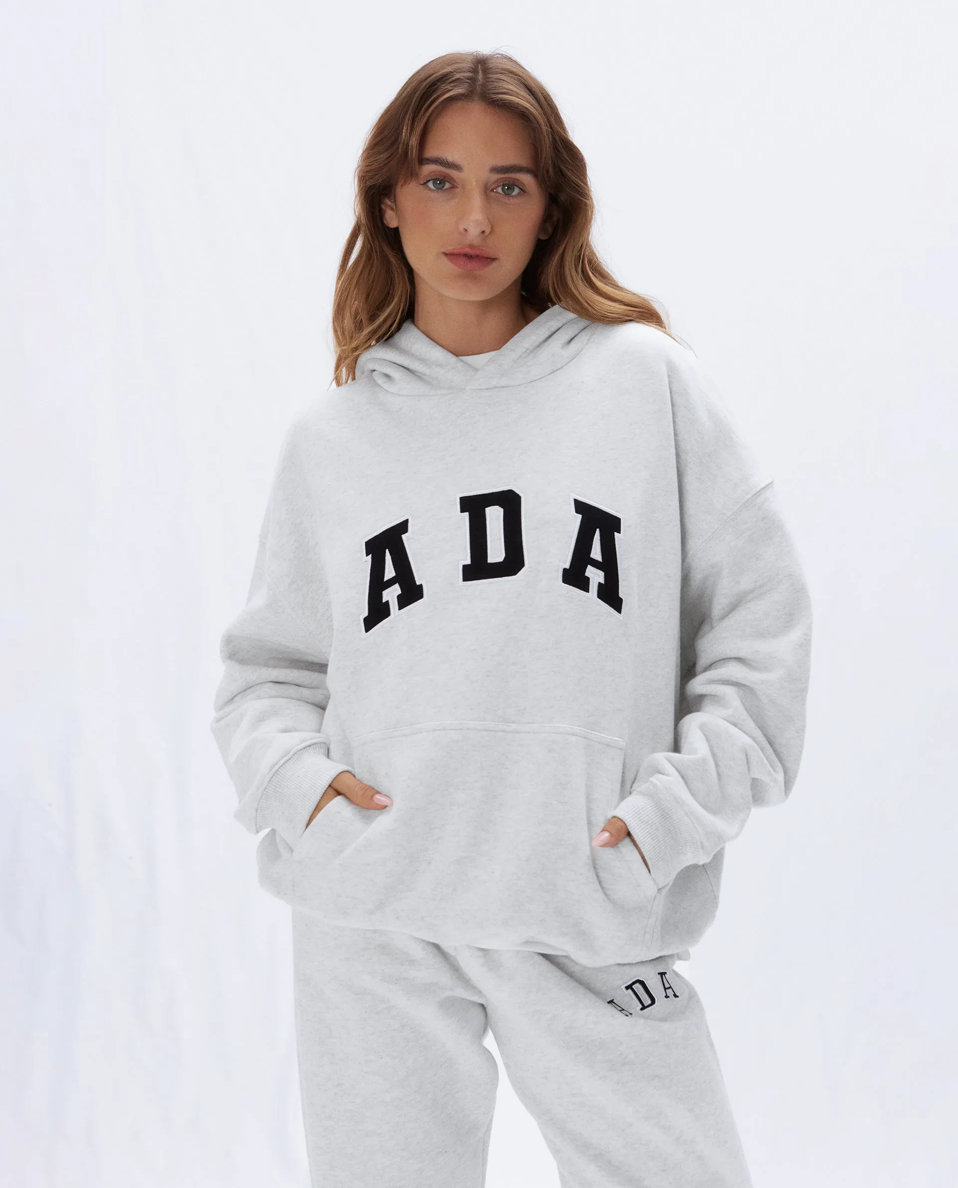 ADA Oversized Hoodie - Light Grey Melange