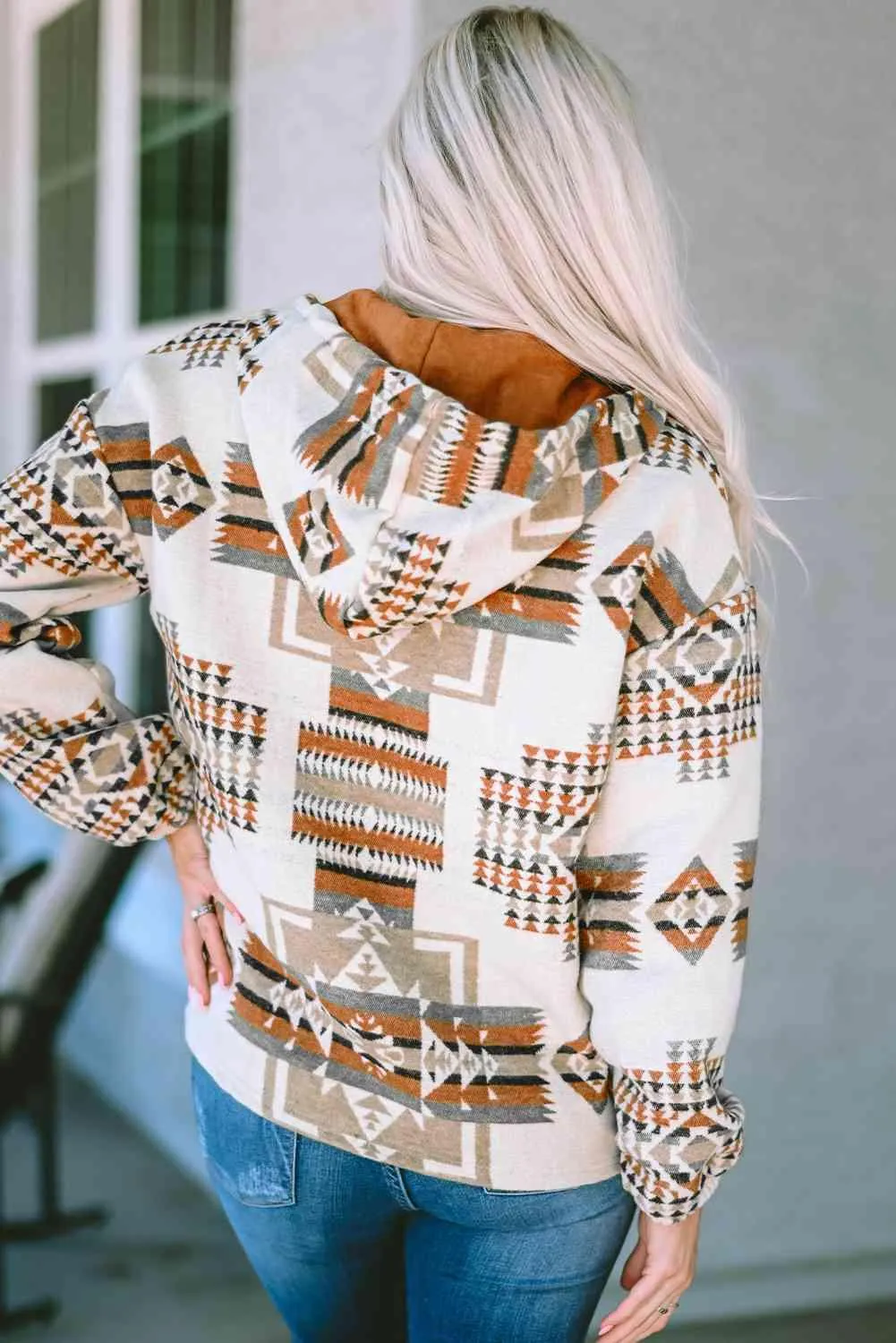 Alana Geometric Quarter-Zip Hoodie