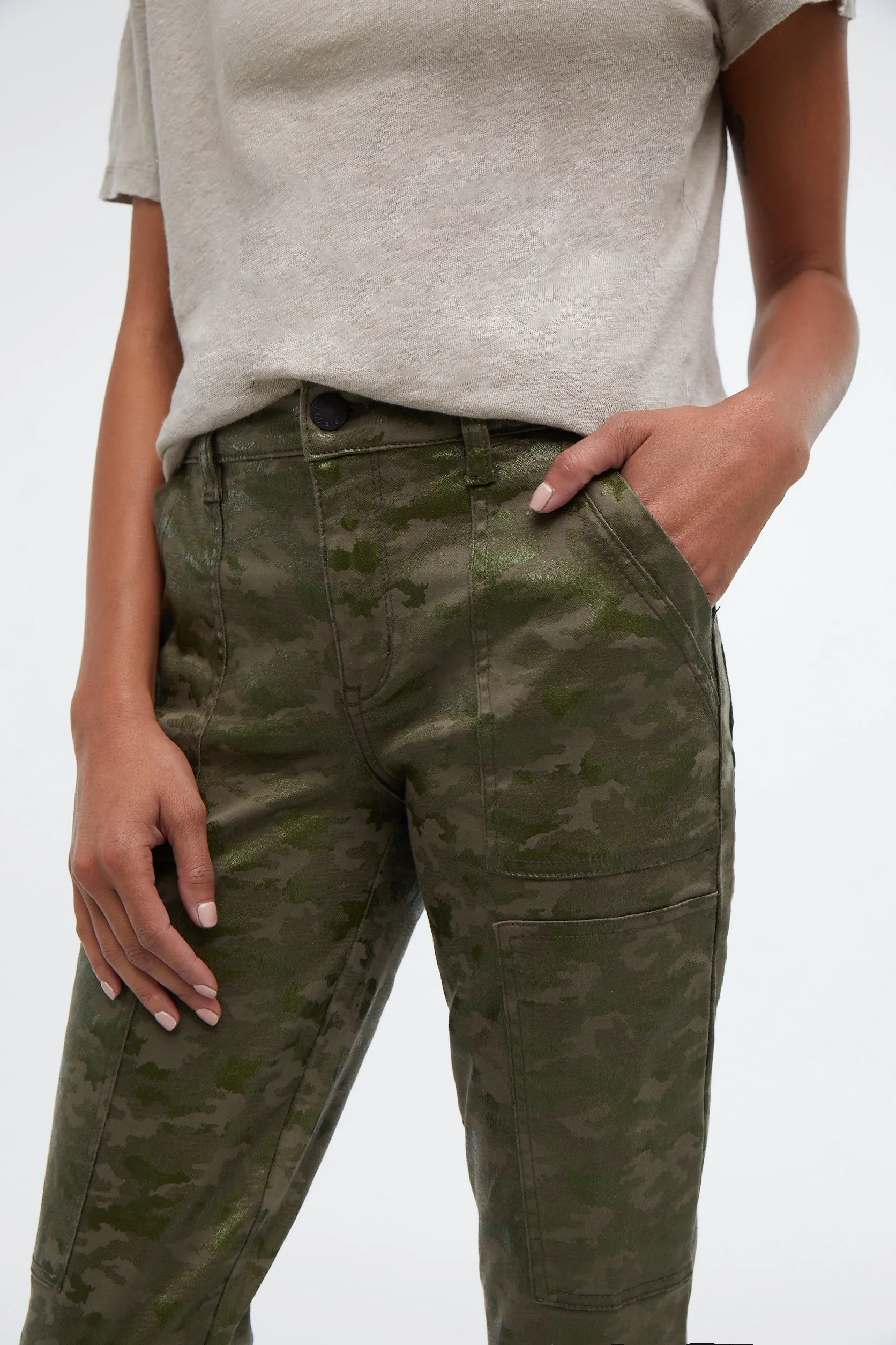 Angie Glossy Camo Jogger