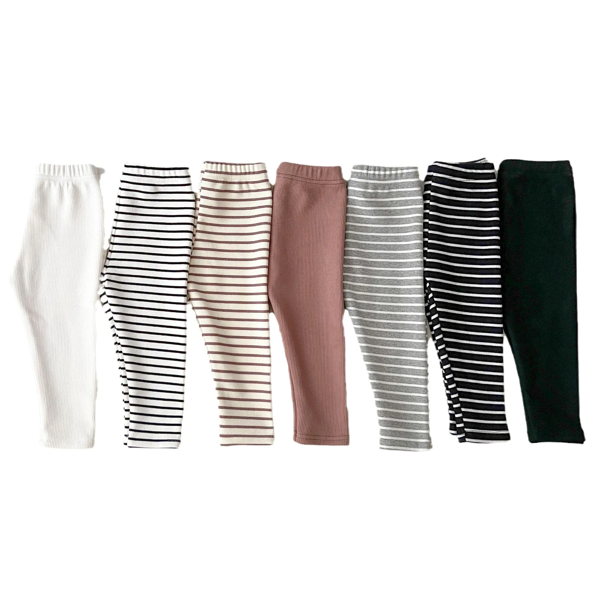 Baby Kid Girls Solid Color Striped Pants Wholesale 231130142