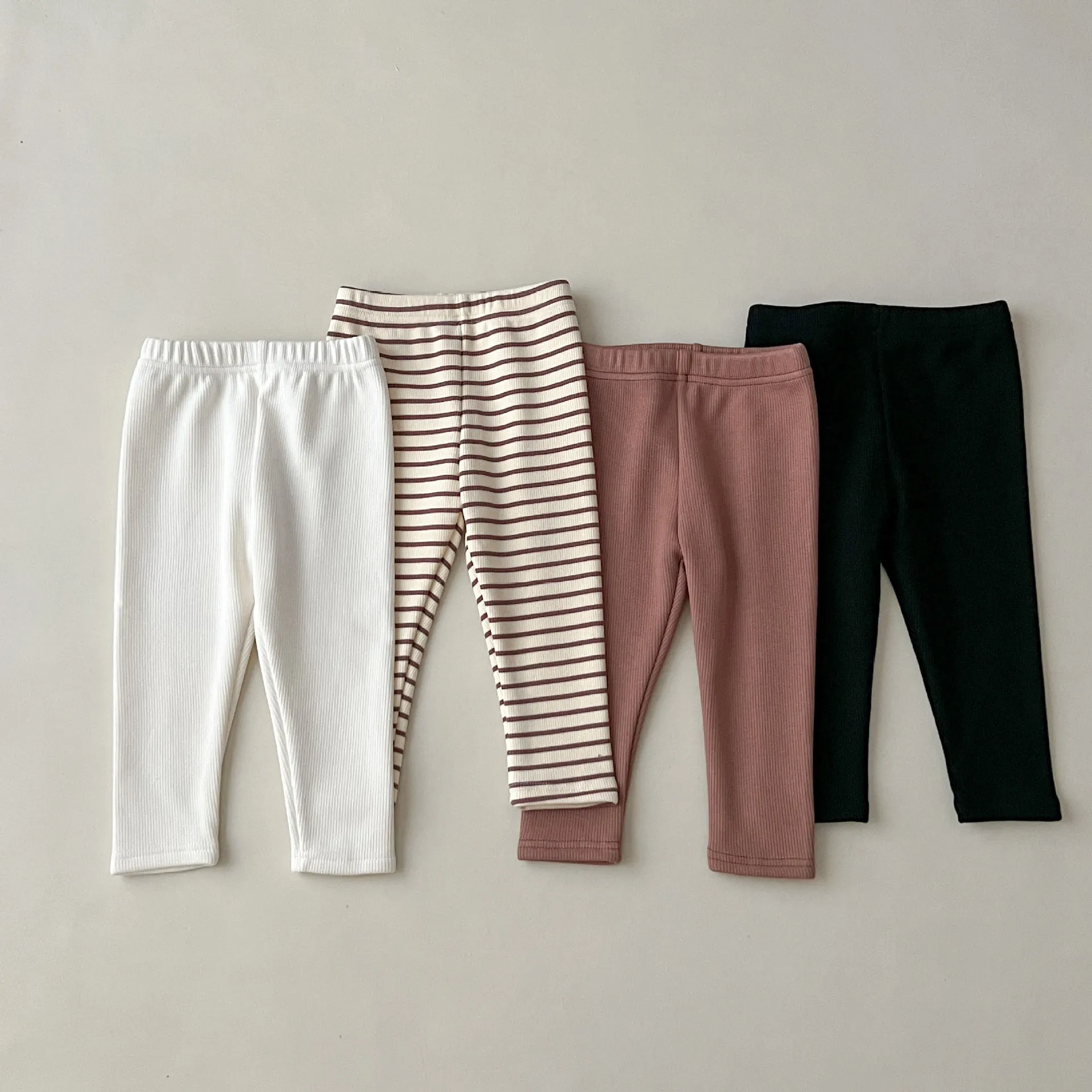 Baby Kid Girls Solid Color Striped Pants Wholesale 231130142