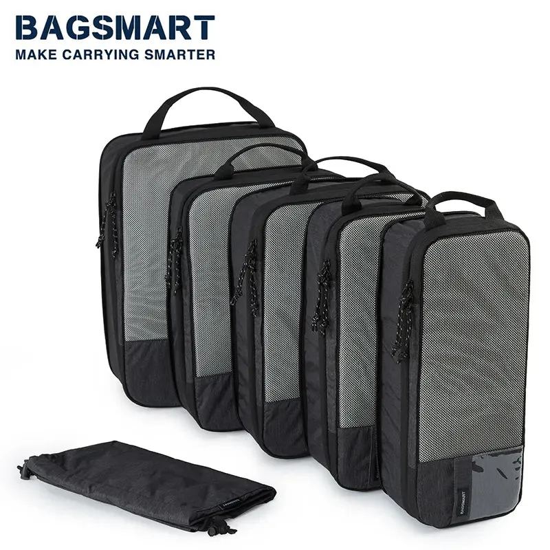 BAGSMART Compression Packing Cubes Men Travel Expandable Luggage Organizer  Carry on Luggage Packing Organizers for Women