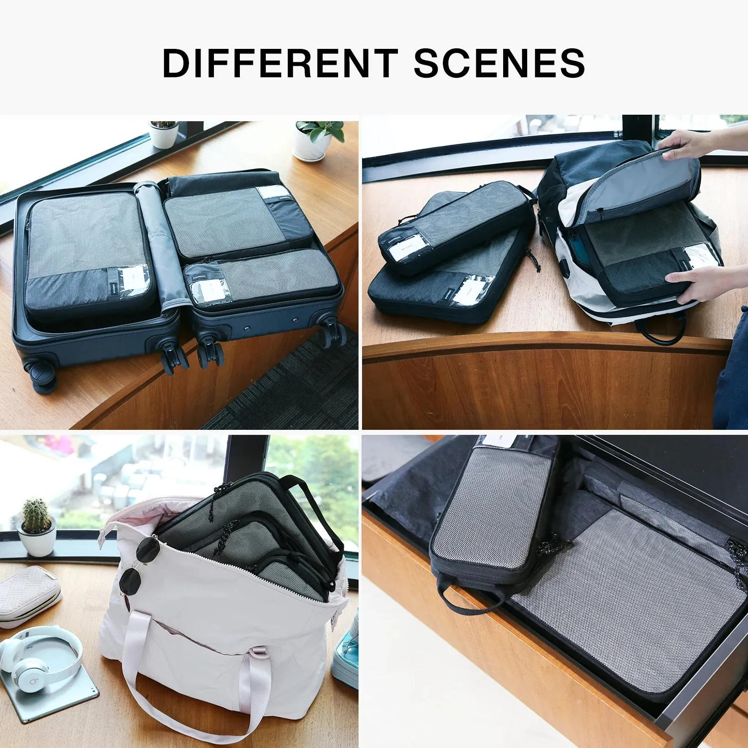 BAGSMART Compression Packing Cubes Men Travel Expandable Luggage Organizer  Carry on Luggage Packing Organizers for Women