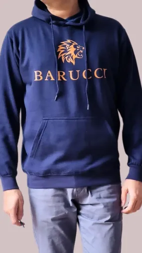 Barucci Joe Navy Cotton-Blend Hoodie With Gold Logo