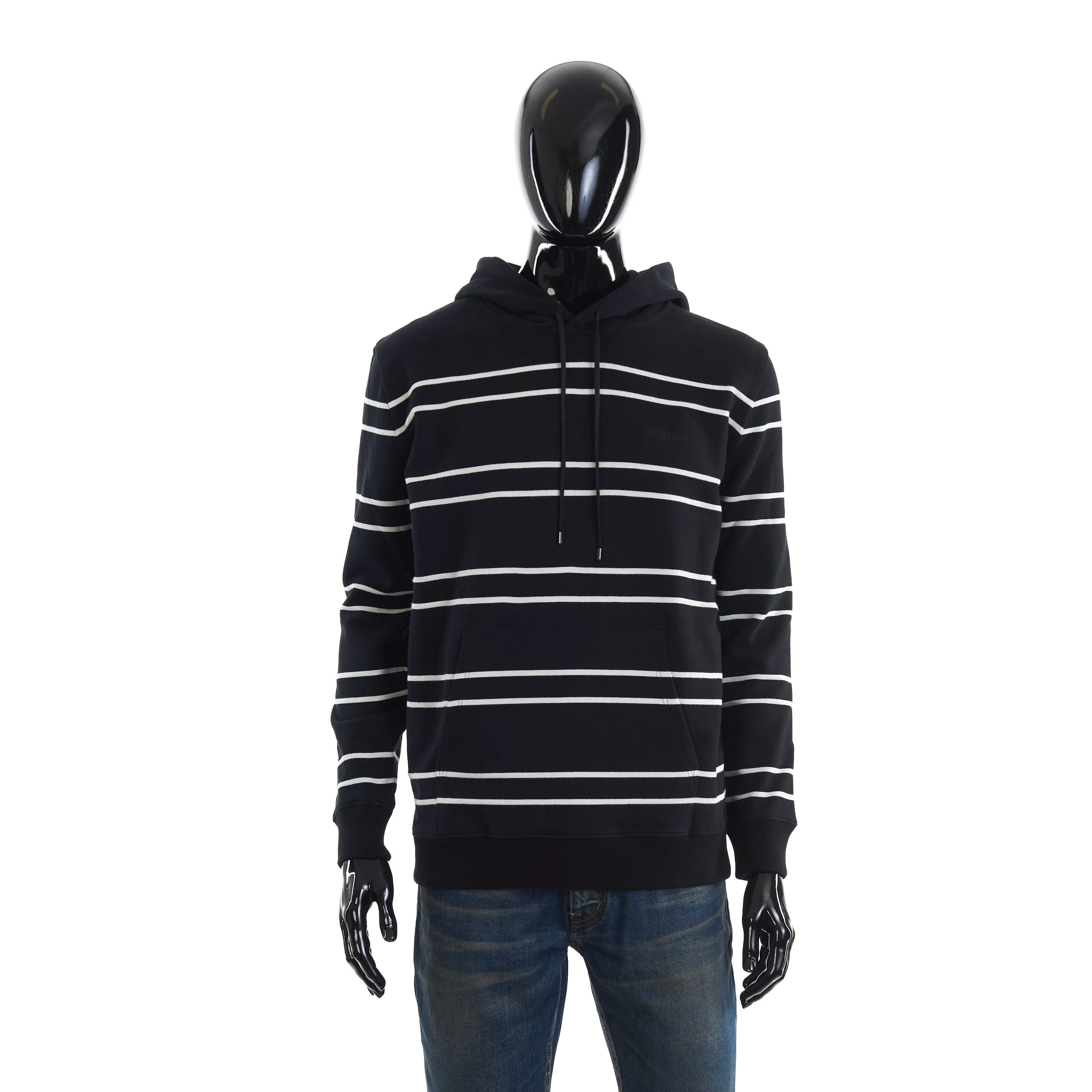 Black Saint Laurent Striped Hoodie