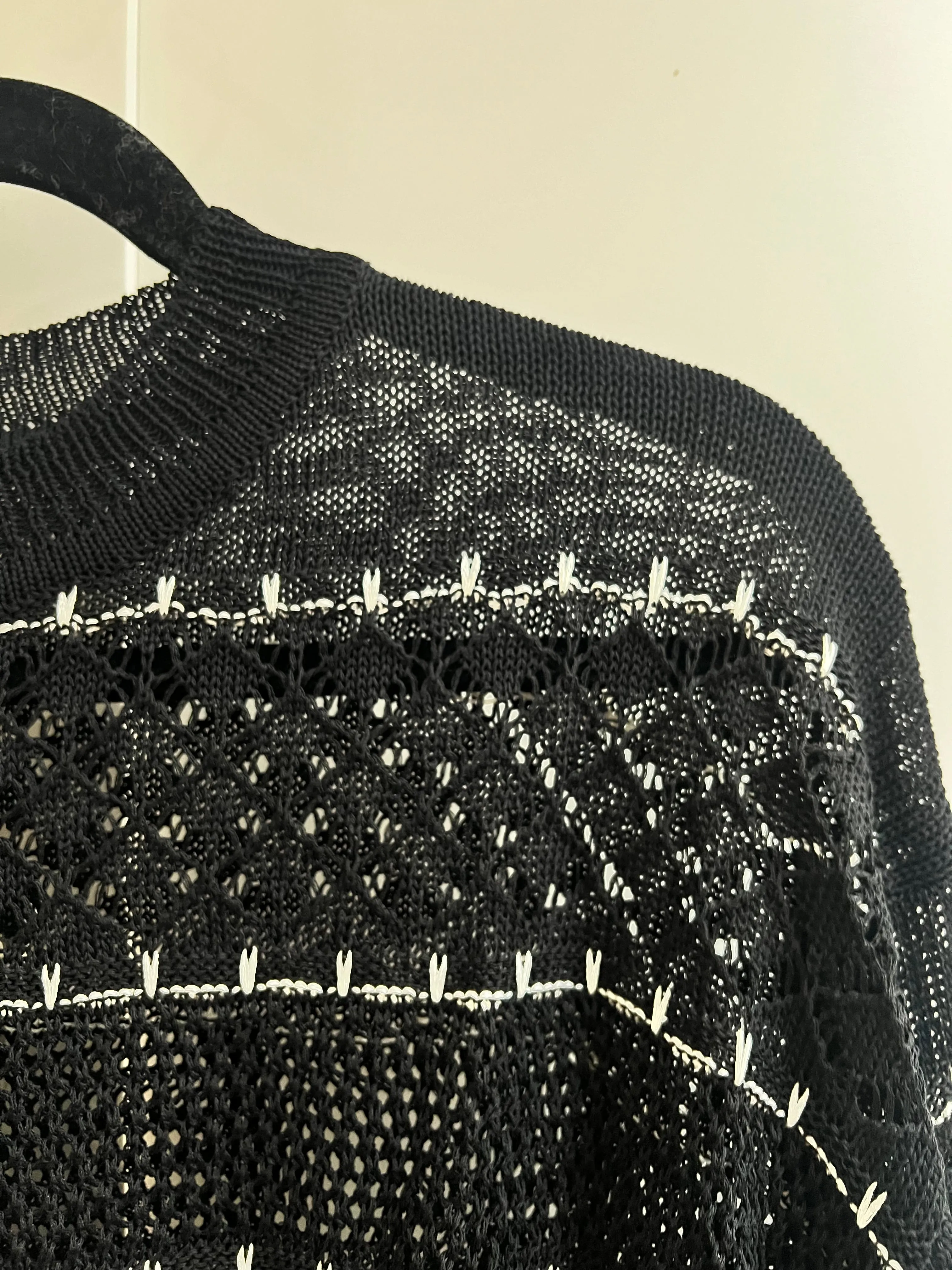 Black   White Mesh Sweater | Back in Stock