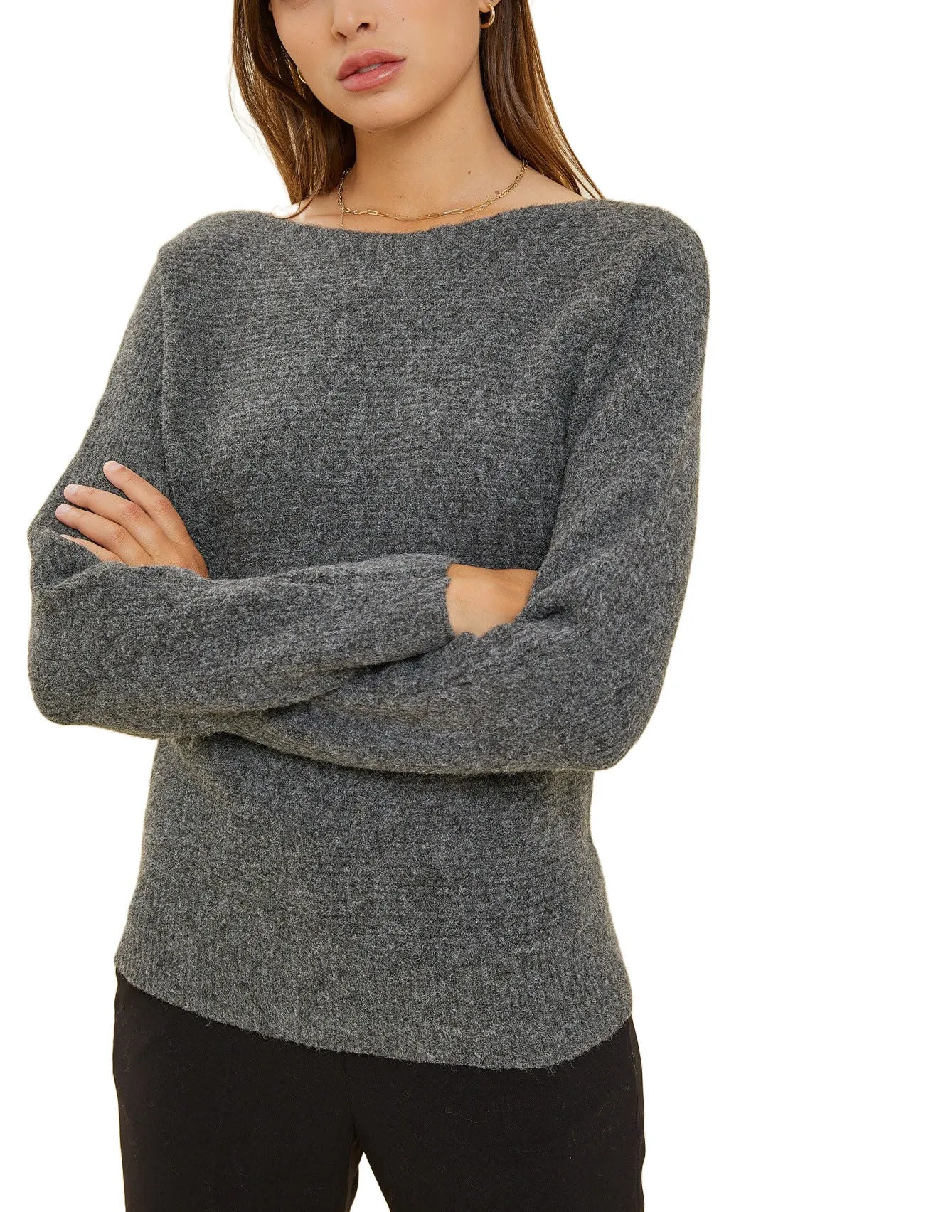 Boatneck Ribbed Sweater