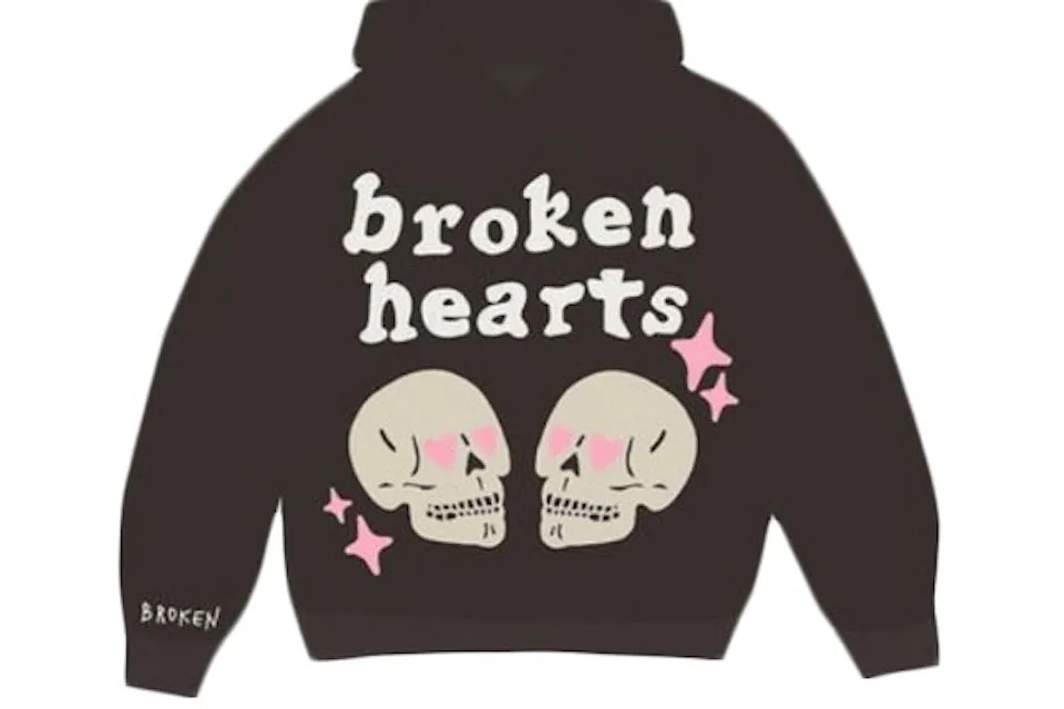 Broken Planet Broken Hearts Hoodie Dark Brown