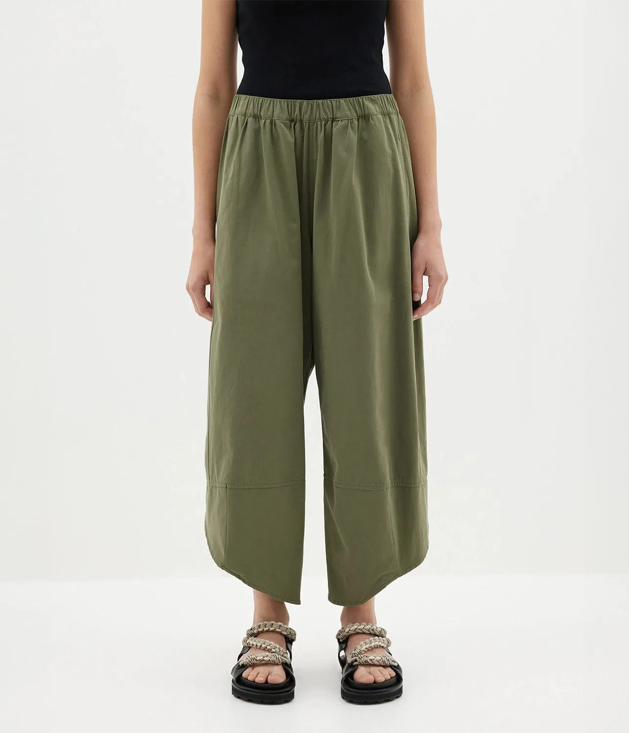 CANVAS SPLIT HEM PANT- KHAKI