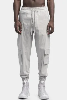 Cargo pocket drawstring pants, Silver