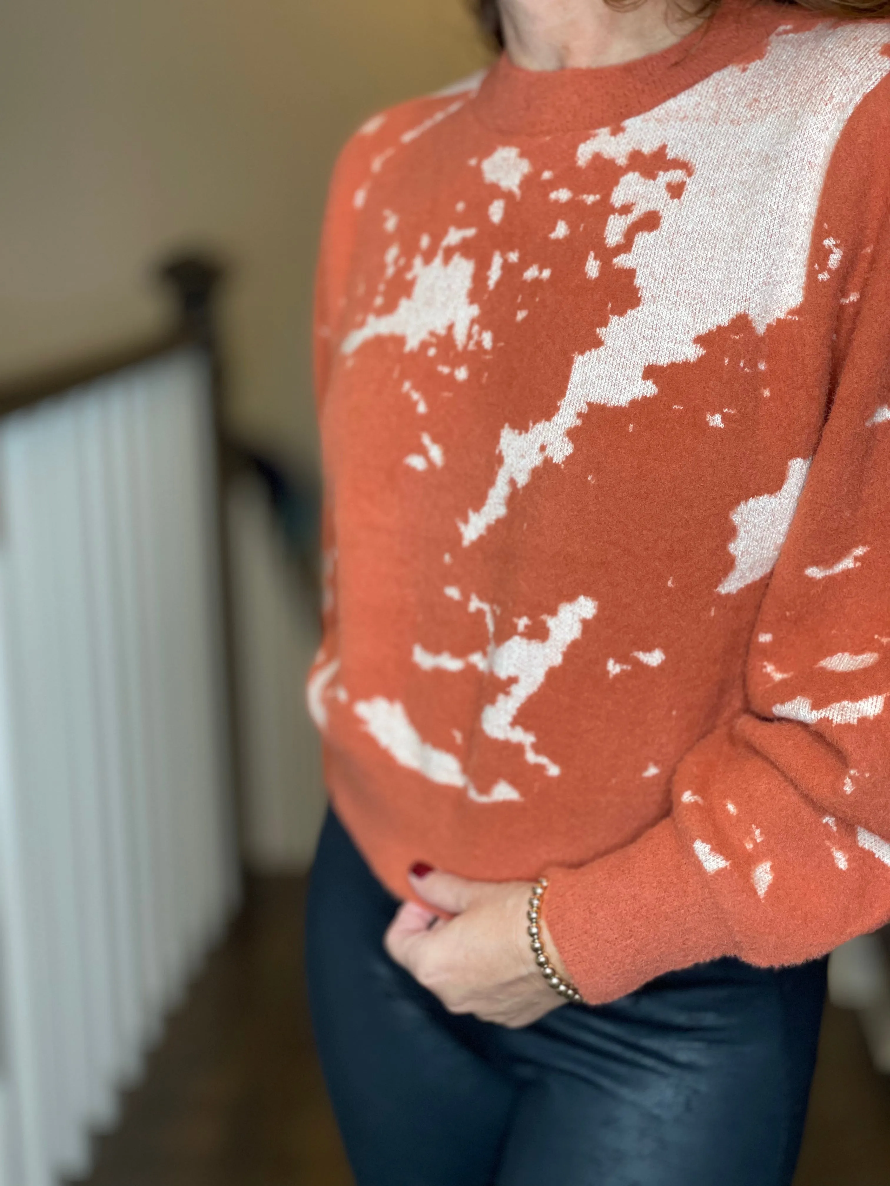 Carrara Sweater in Rust/Ecru