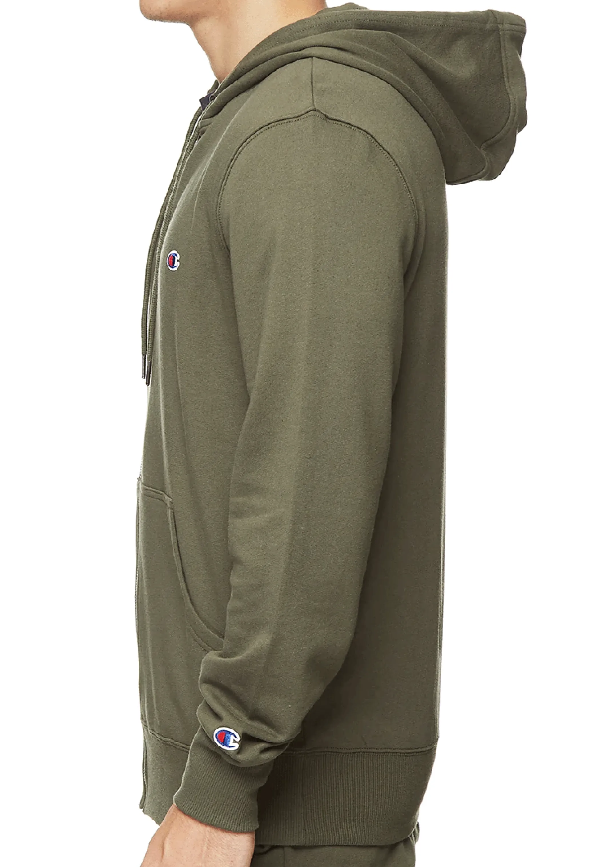 Champion C Logo Zip Hoodie Mens Six Iron Khaki <br> AXXAN DHK