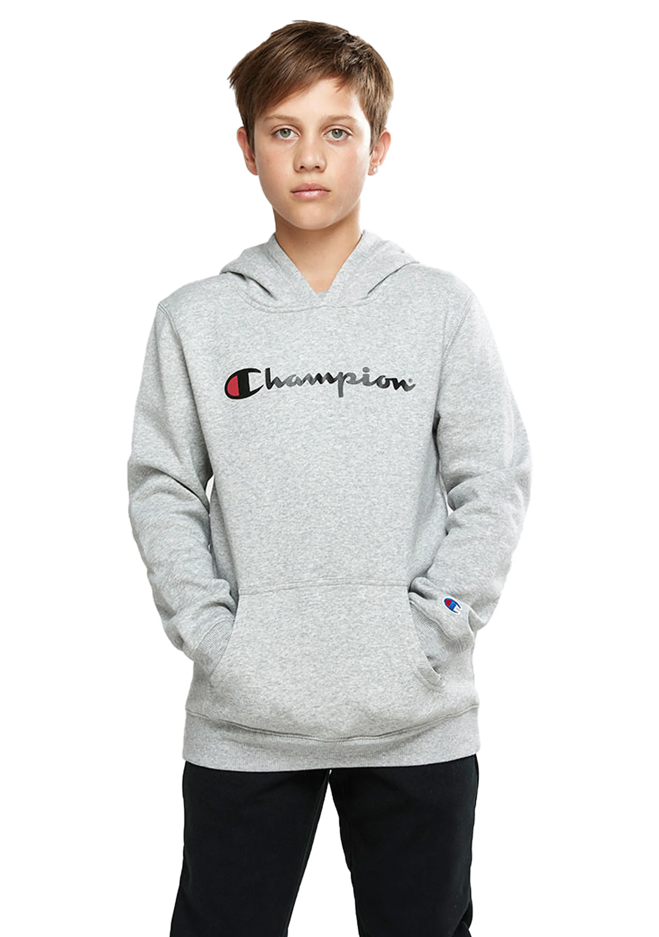 Champion Junior Script Hoodie <br> KX96N GREY