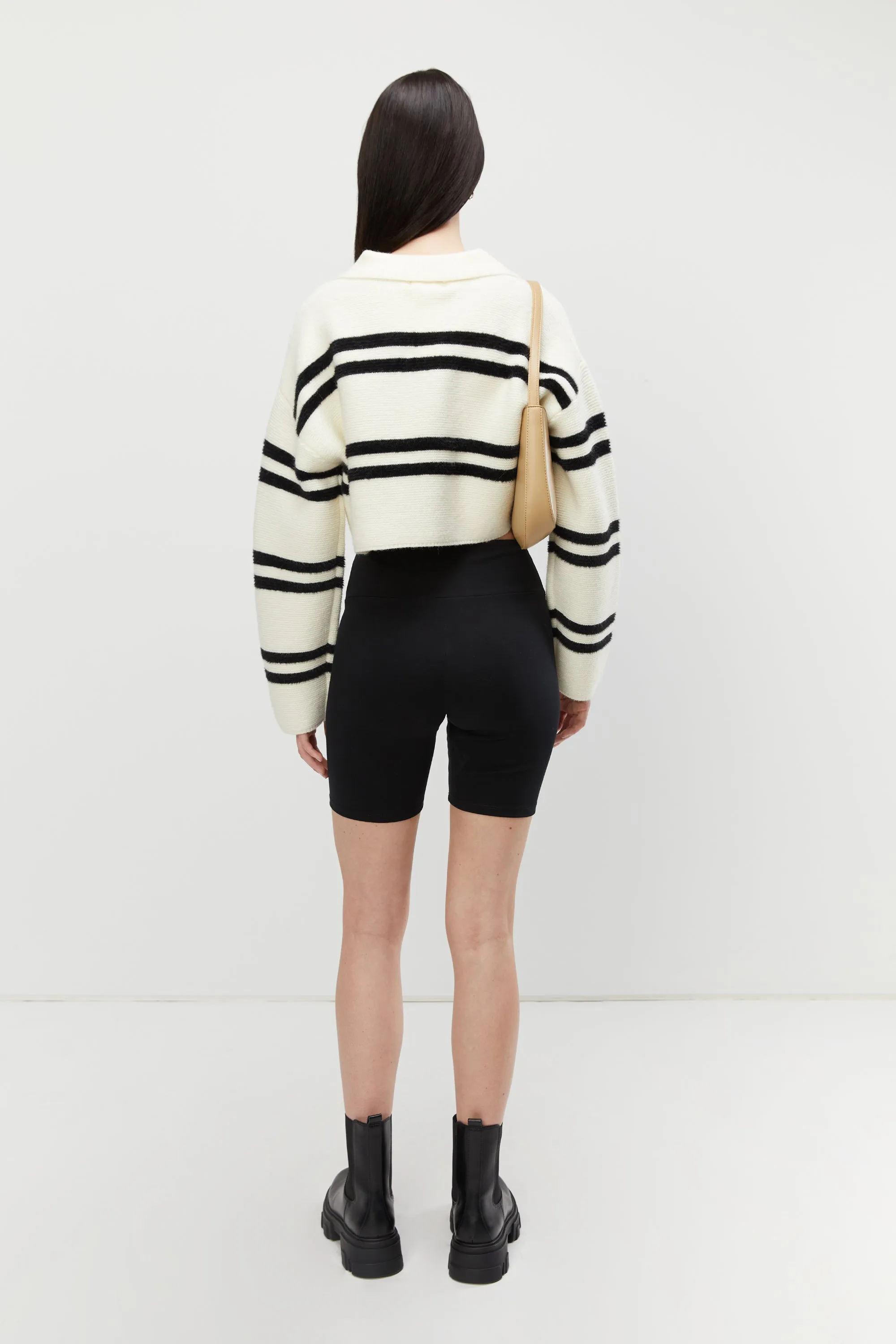 COLLARED STRIPED SWEATER