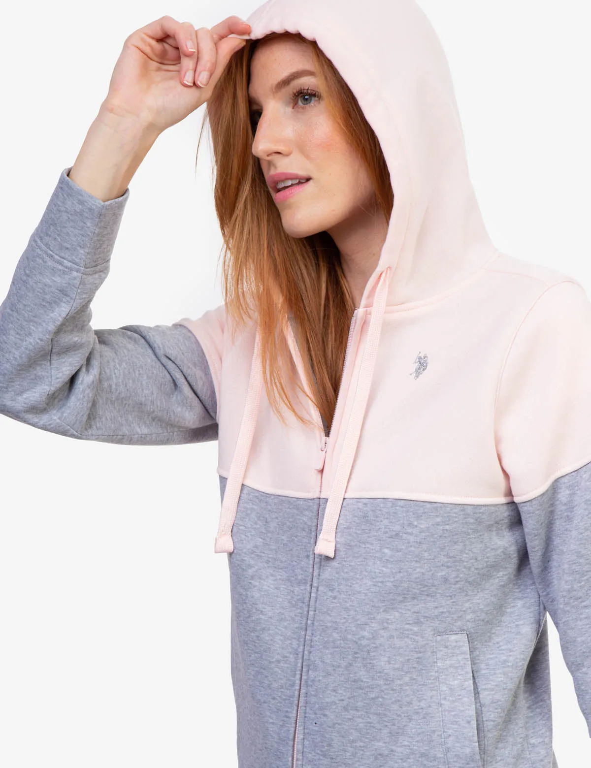 COLORBLOCK SHERPA LINED ZIP HOODIE