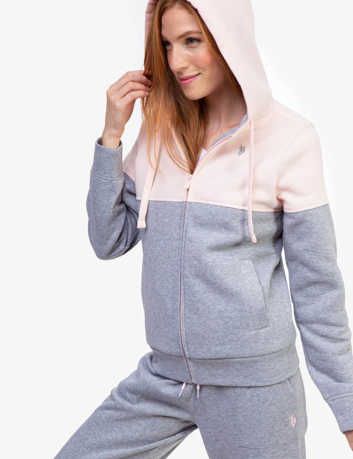 COLORBLOCK SHERPA LINED ZIP HOODIE