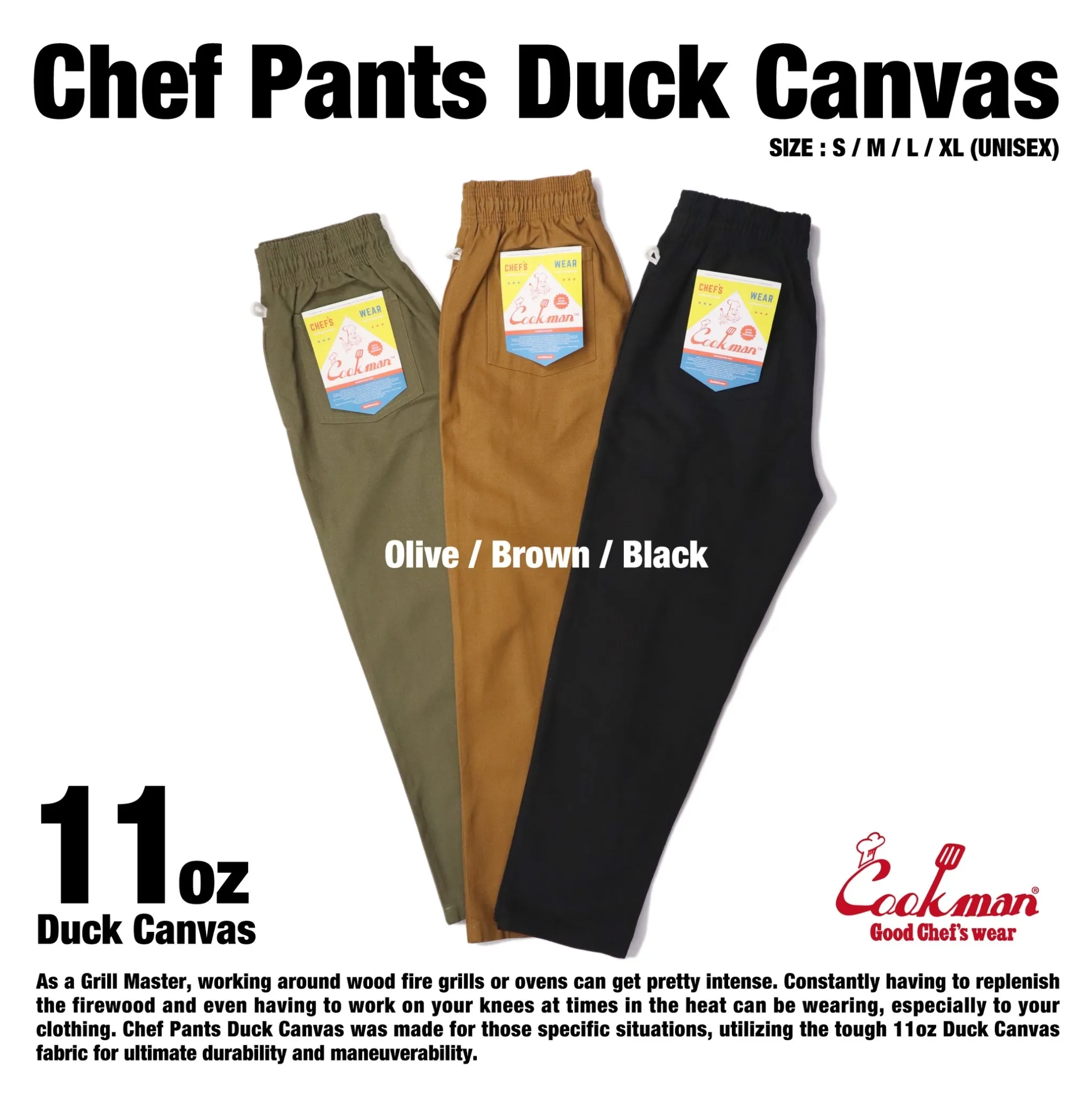 Cookman Chef Pants - Duck Canvas : Olive