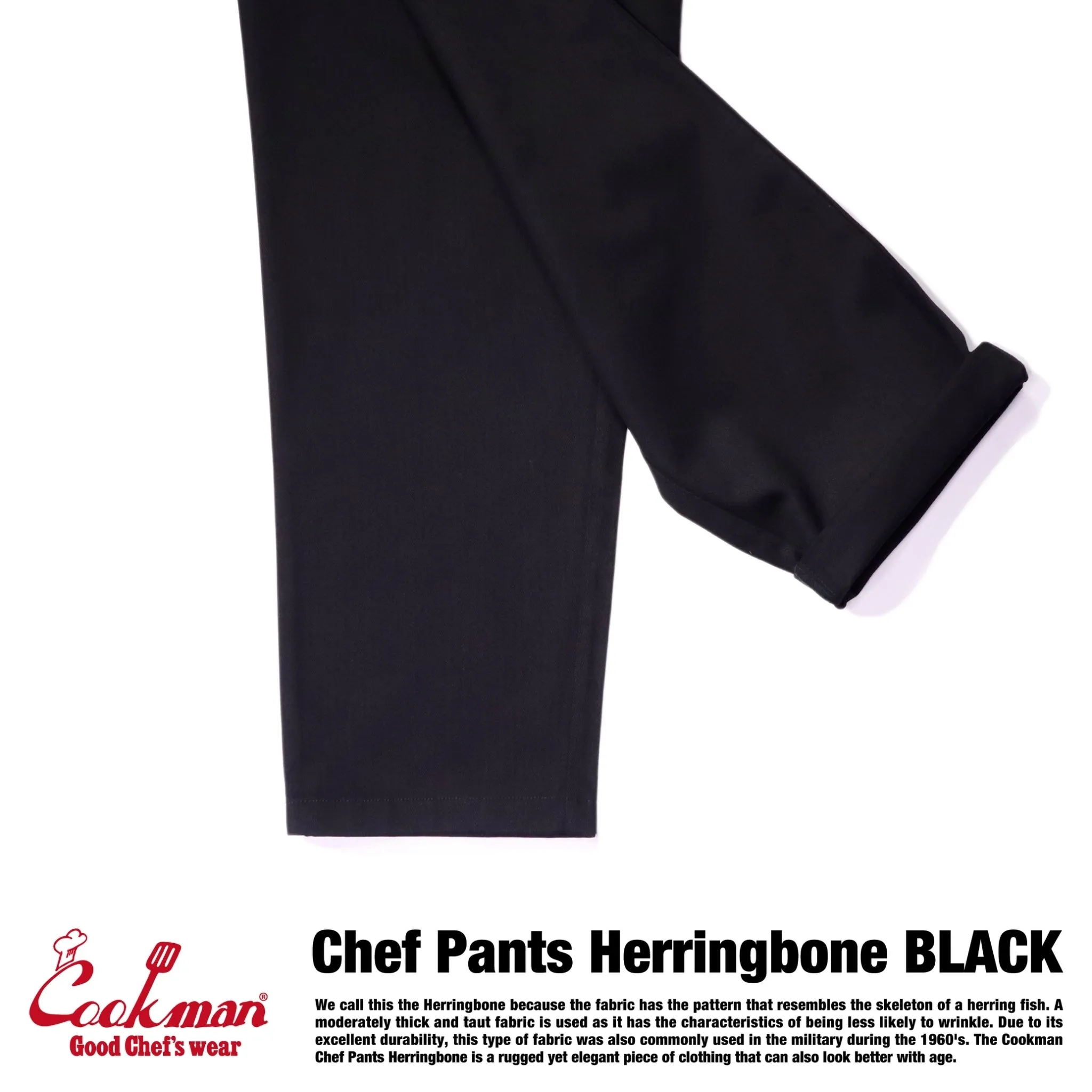 Cookman Chef Pants - Herringbone : Black