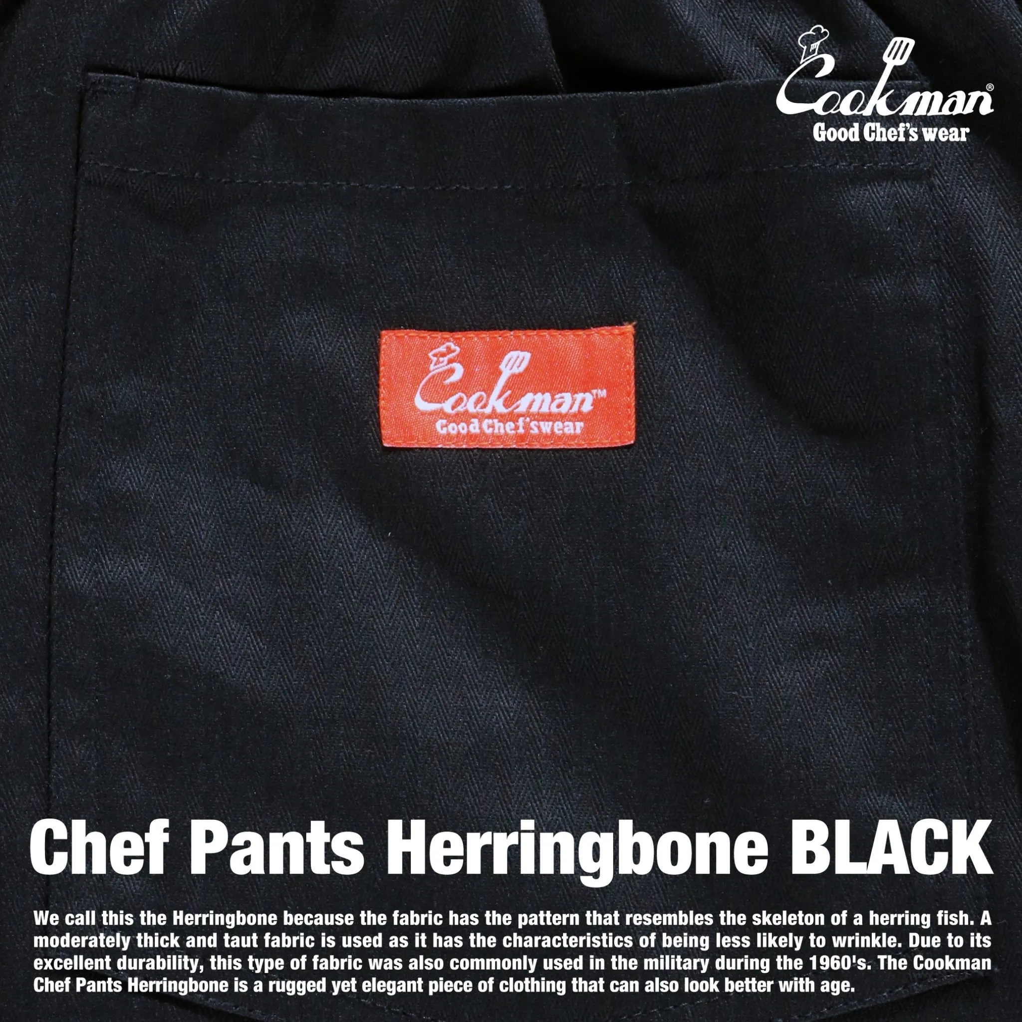 Cookman Chef Pants - Herringbone : Black