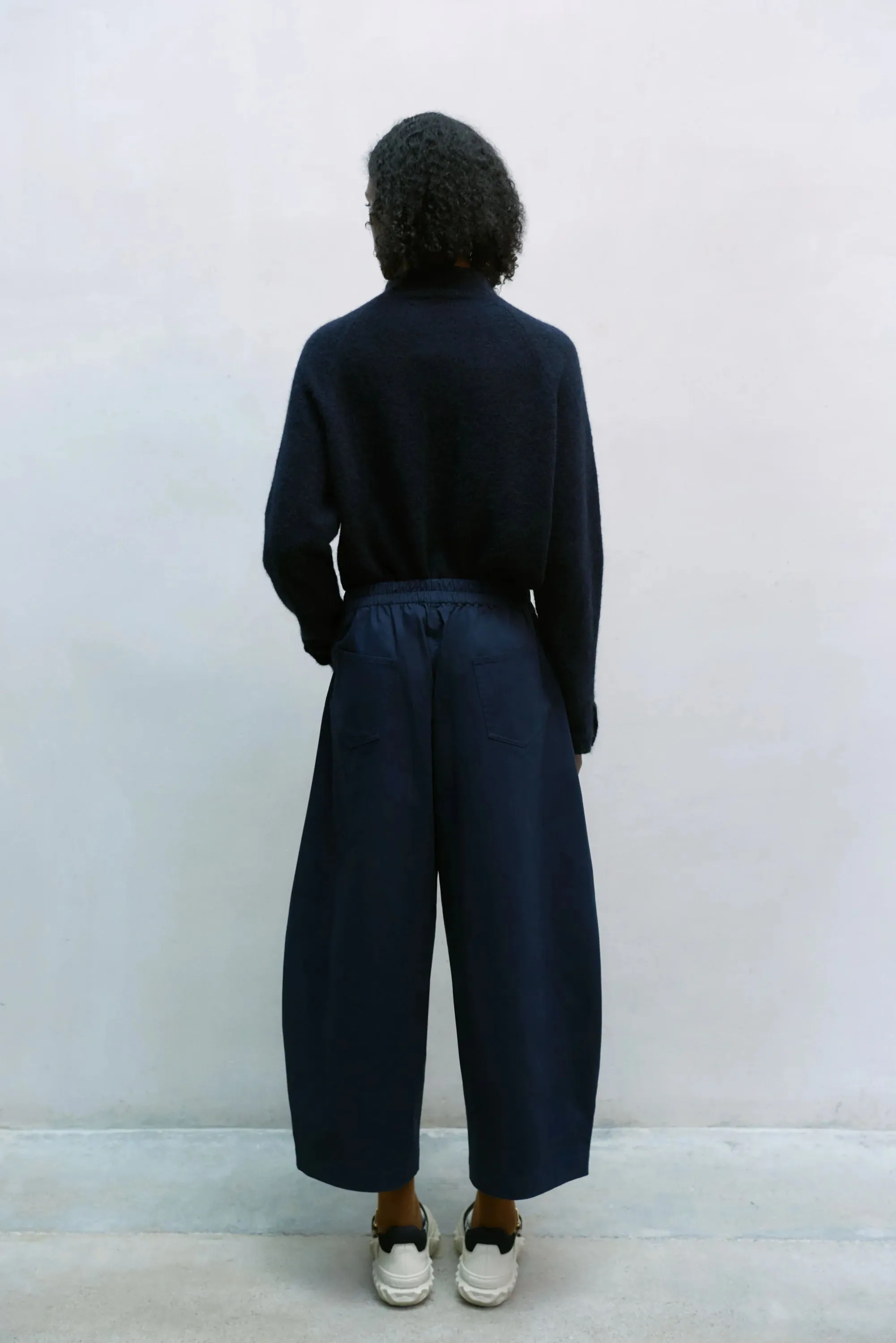 Cordera - Soft Cotton Curved Pants Navy