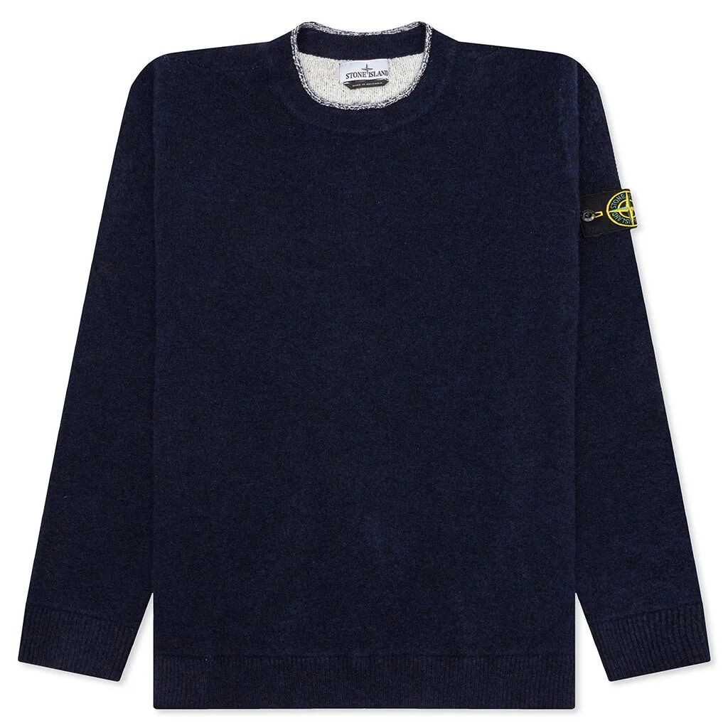 Crewneck Knit Sweater - Navy Blue