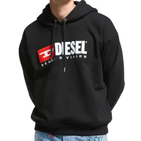 Diesel S-Division Industry Logo Hooded Sweatshirt - Black