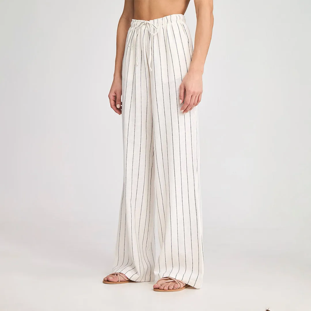 Drawstring Waist Wide Leg Trousers