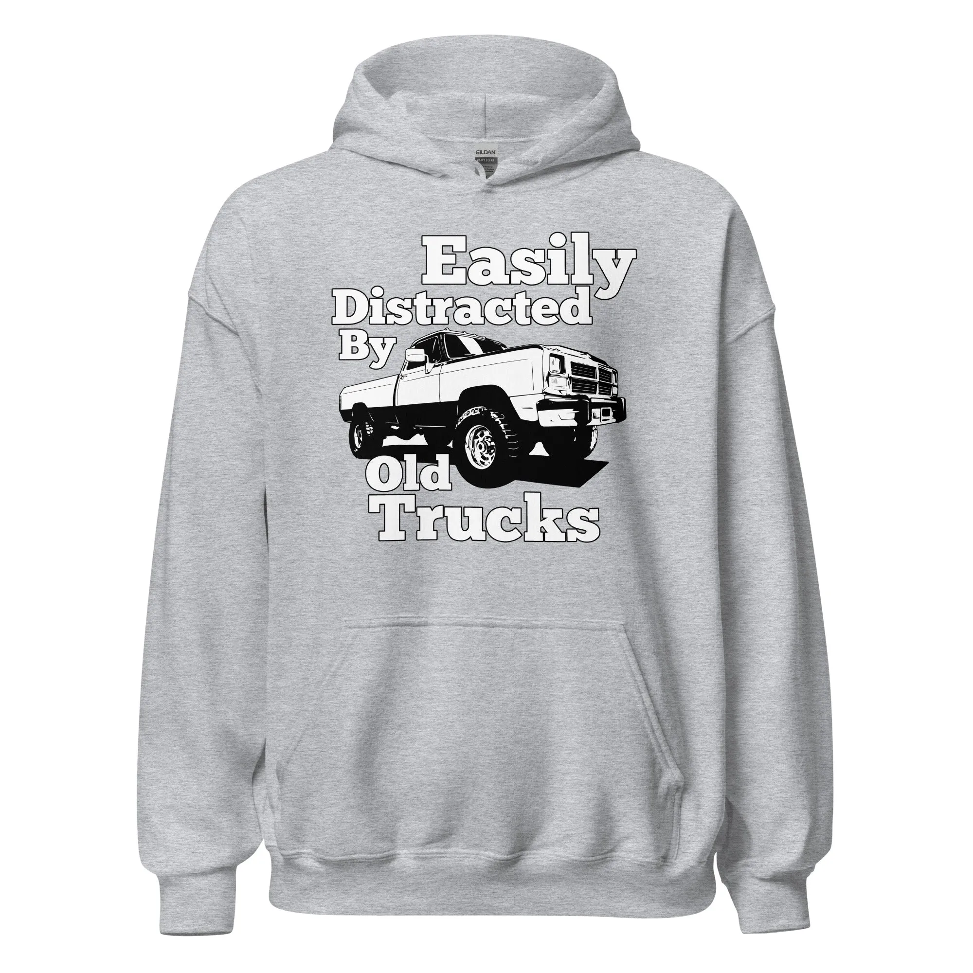 First Gen Truck Hoodie Sweatshirt - Easily Distracted By Old Trucks