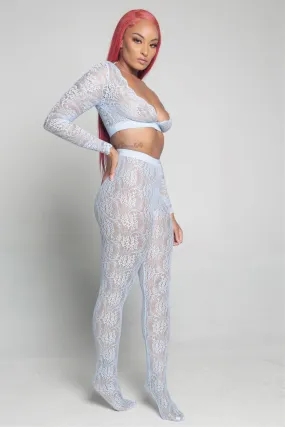 Follow These Curves Lace Pants Set