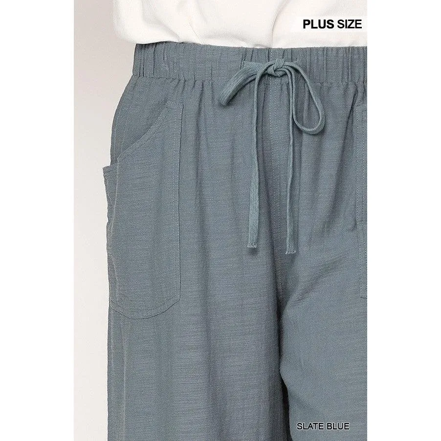 Frayed Wide Leg Pants With Pockets