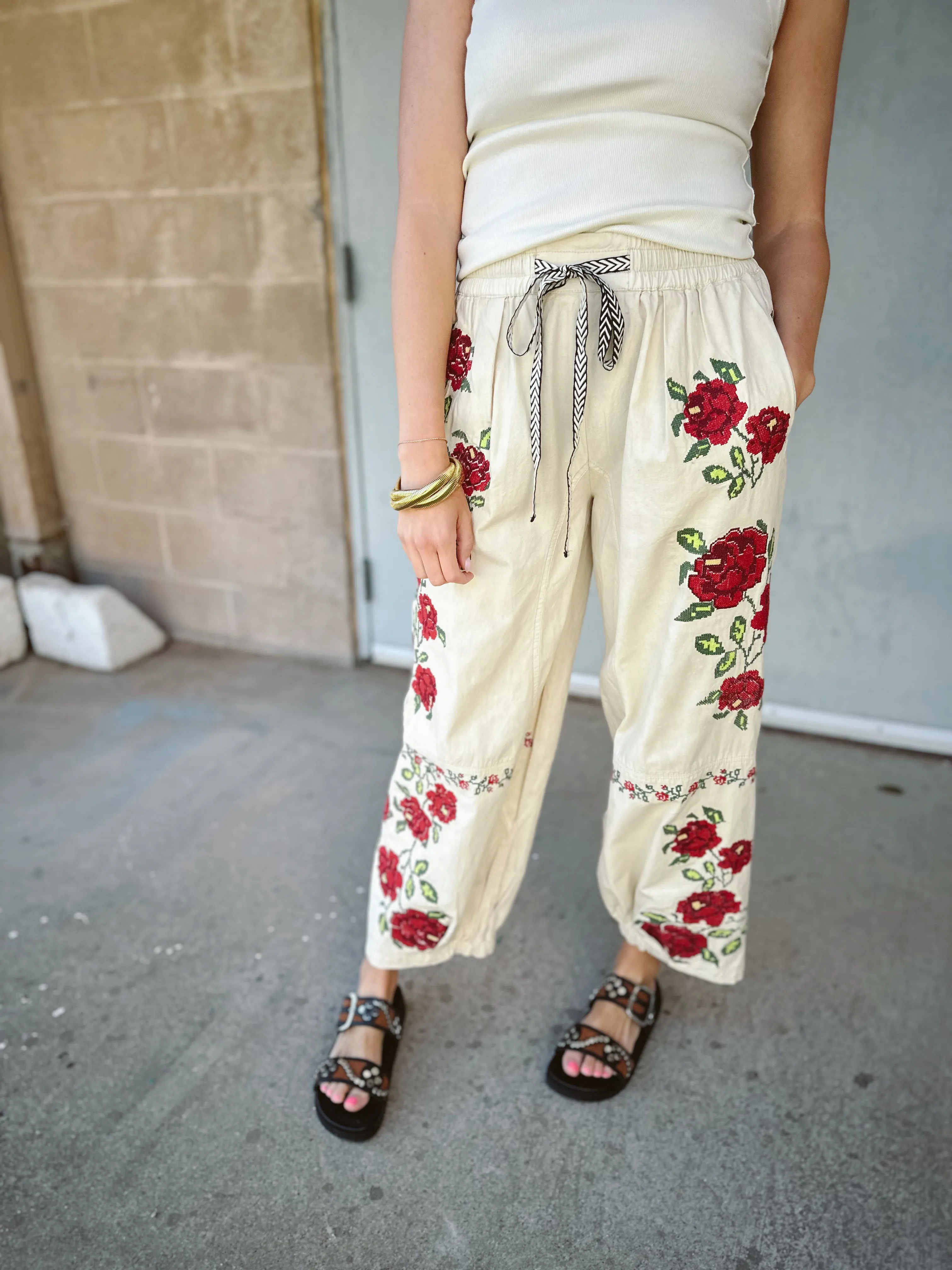 Free People Rosalia Embroidered Pull | Birch Combo