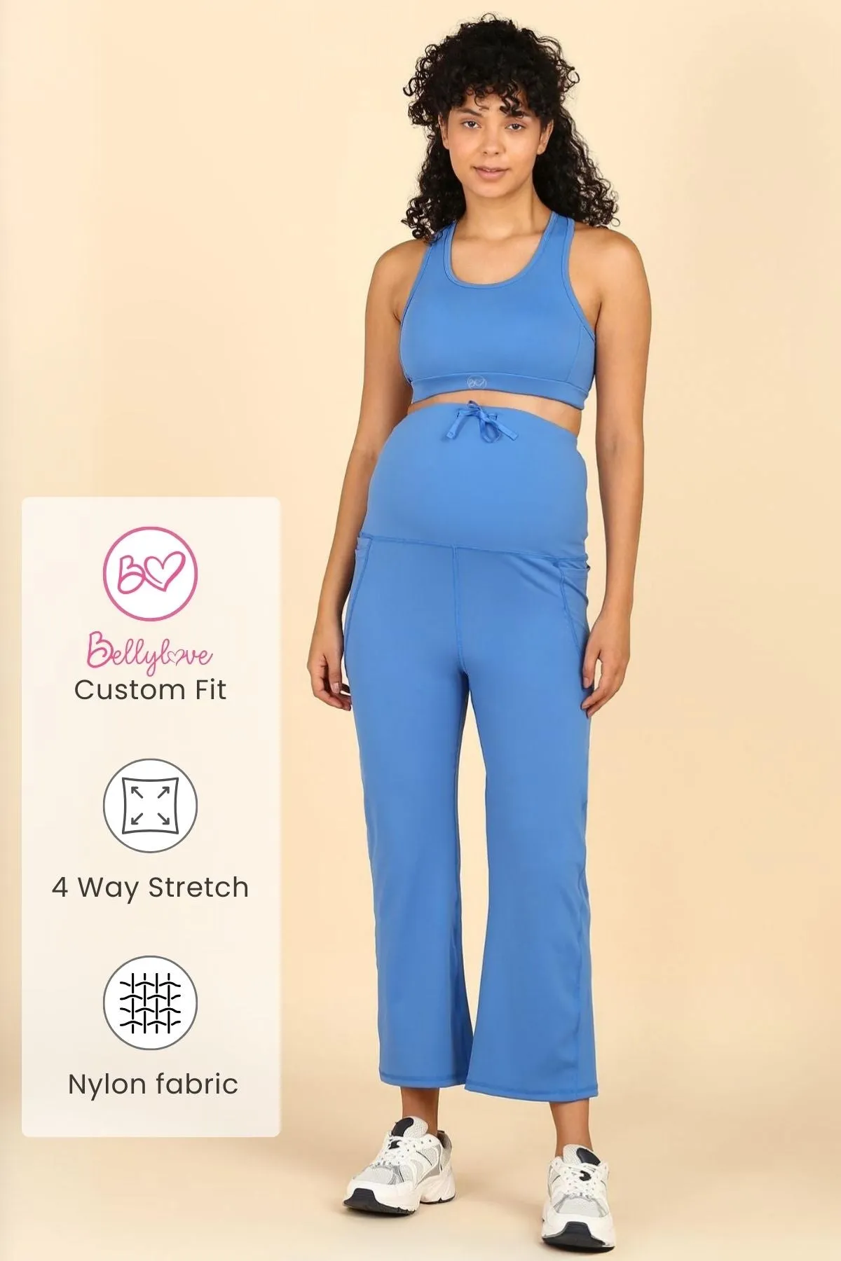 Full Bump-Coverage Blue Flair Maternity Pants