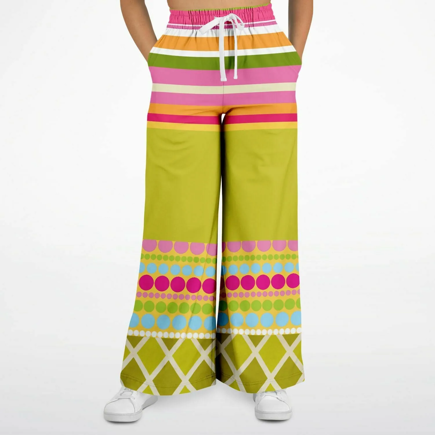 Hello Janis! Circus Stripe Eco-Poly Stretchy Phat Bellbottoms