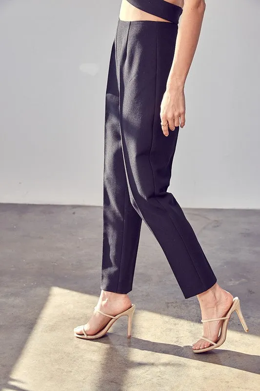 High Waisted Slim Trousers