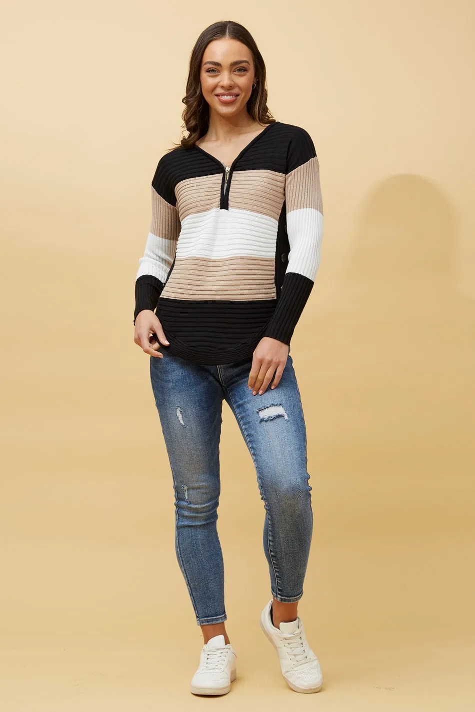 HOPE COLOR BLOCK KNIT JUMPER