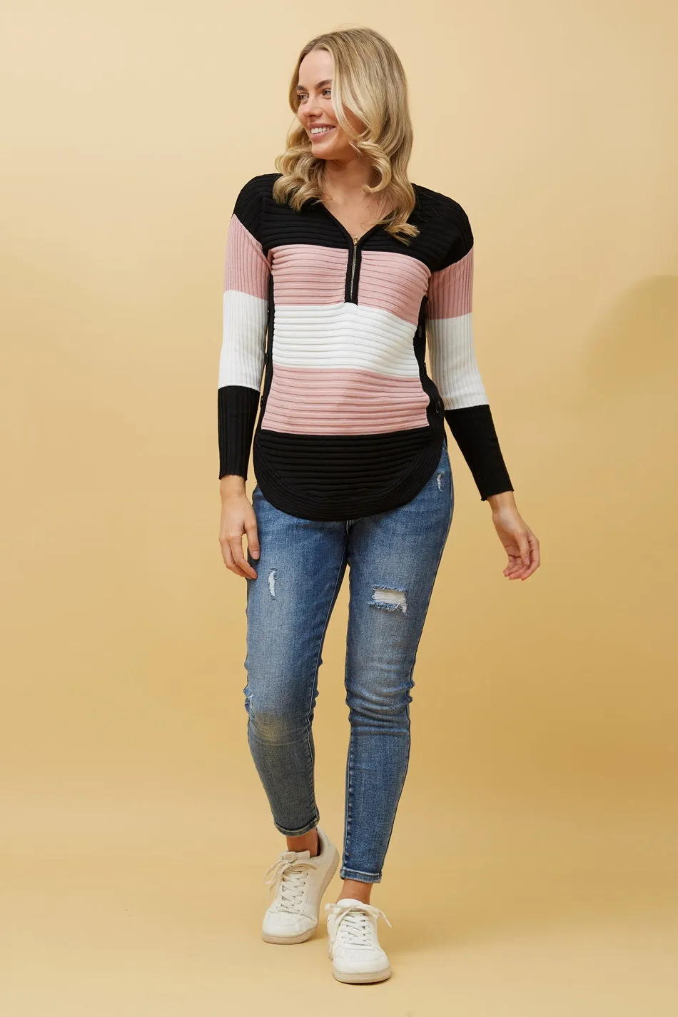 HOPE COLOR BLOCK KNIT JUMPER