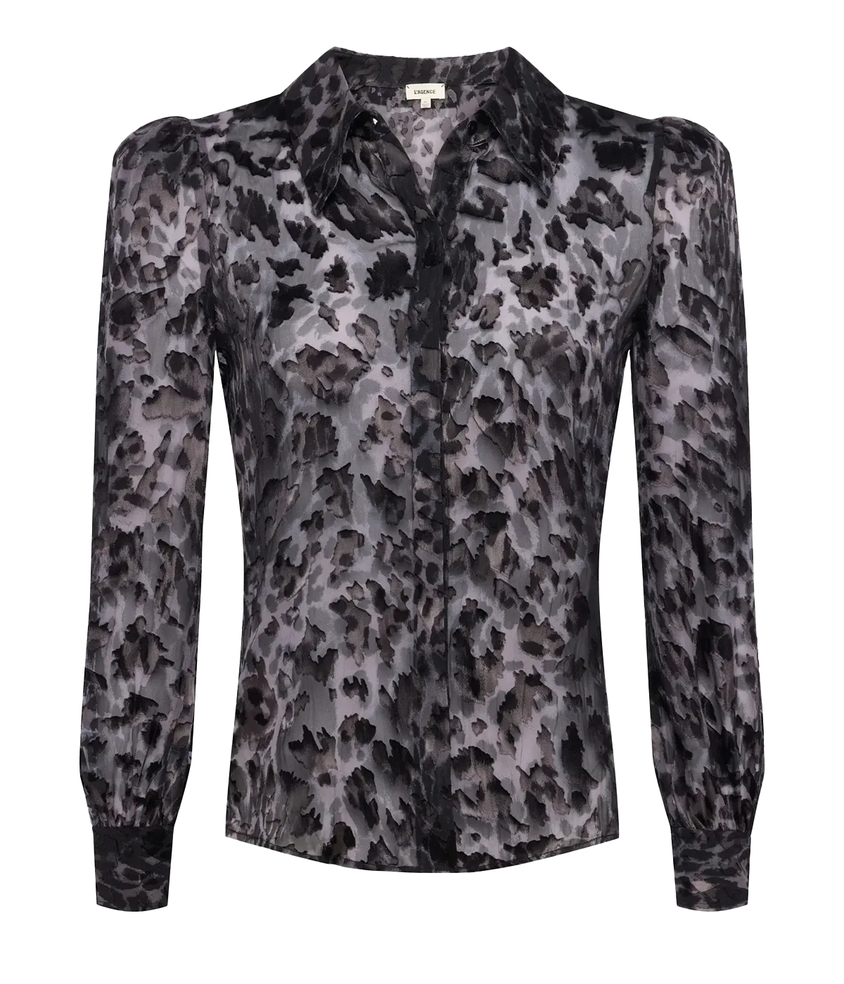 Jenica Blouse in Black Multi Oil Leopard