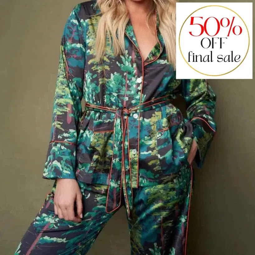 Kilo Brava Satin Wide Leg Wrap Pajamas  14013