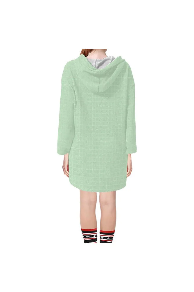 Lime Lattice Step Hem Tunic Hoodie for Women (Model H25)