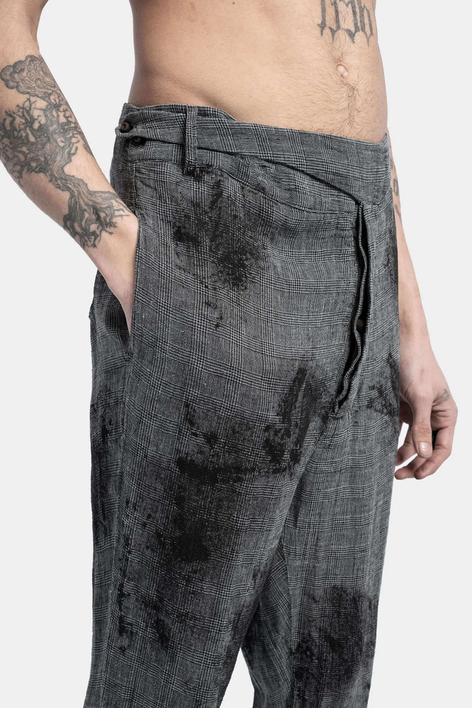 Linen blend trousers