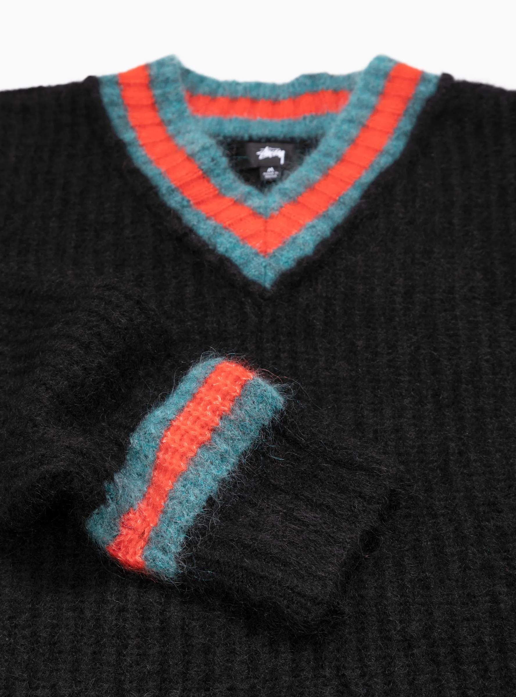 Mohair-Blend Tennis Sweater Black