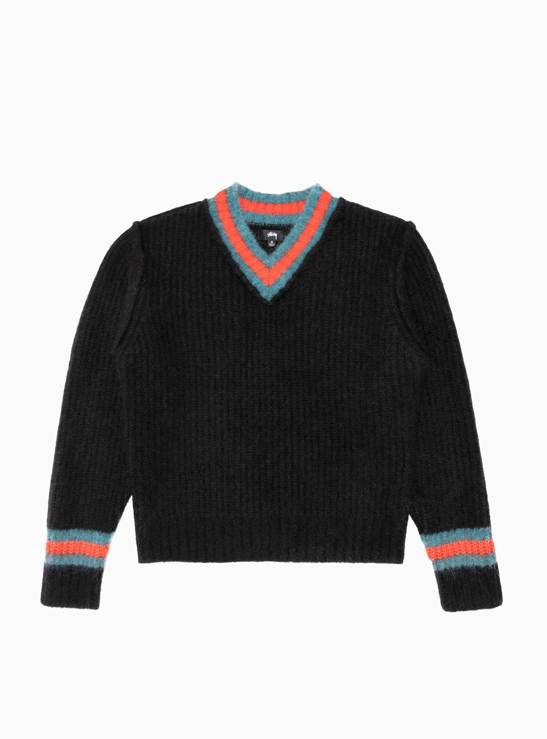 Mohair-Blend Tennis Sweater Black