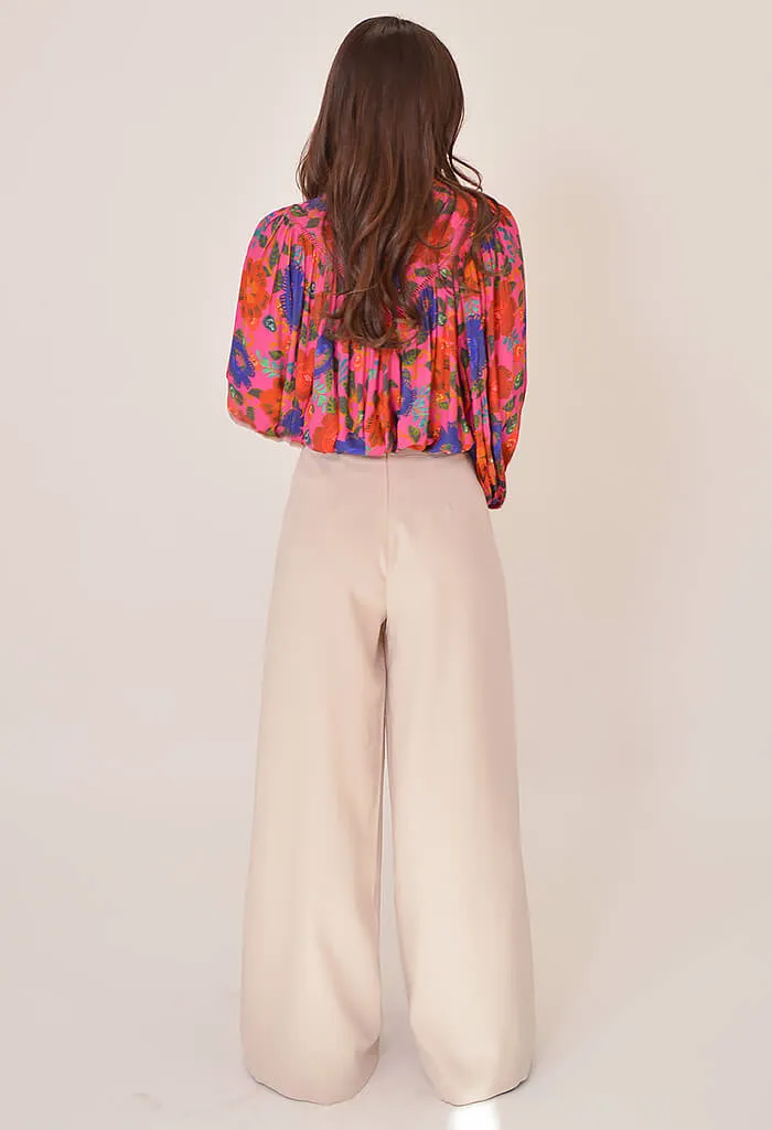 Natalie Flow Pants-Beige