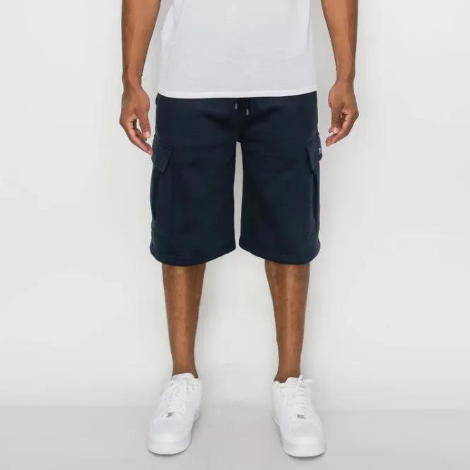 Navy Cargo Fleece Shorts FL76