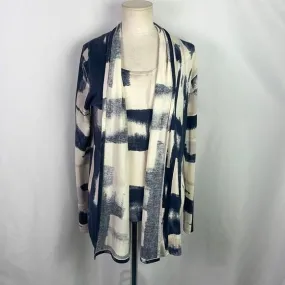 Neiman MarcusNWT Blue Cream Print Cashmere Sweater Set